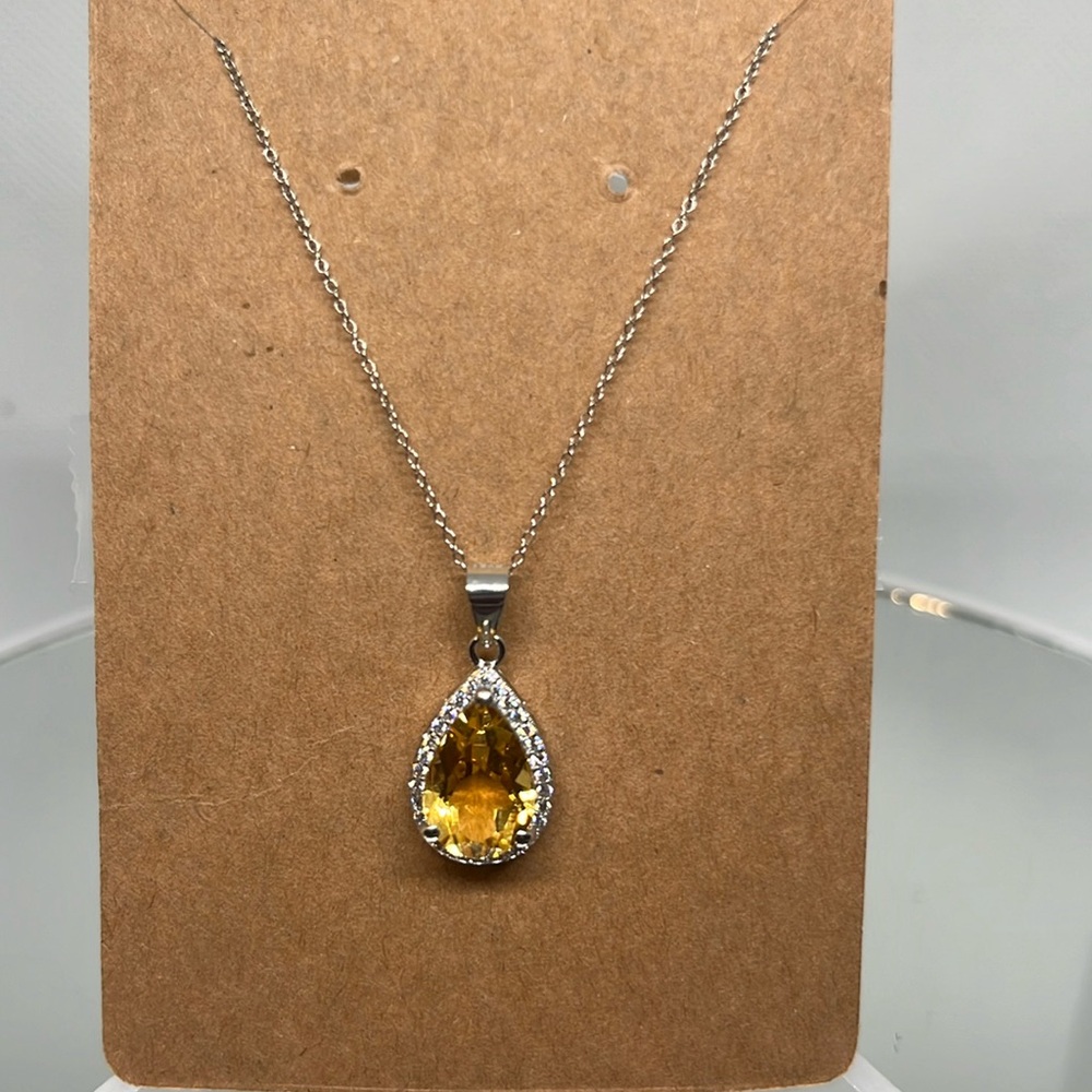 .925 Sterling Silver Genuine Citrine Gemstone BUNDLE W/ LARGER GIFT BOX - Picture 3 of 8